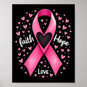 Affiche Pink Ribbon Christian Faith Hope Love Breast Cance