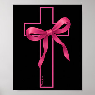 Affiche Pink Ribbon Cross Cancer du sein Sensibilisation C