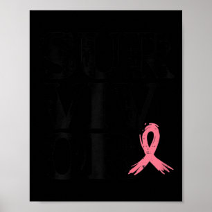 Affiche Pink Ribbon Guerrier du sein Sensibilisation au ca