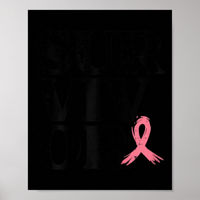 Affiche Pink Ribbon Guerrier du sein Sensibilisation au ca (Devant)
