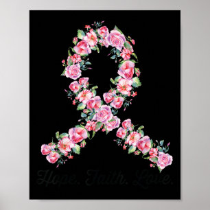 Affiche Pink Ribbon Hope Foi Amour Chemise Cancer du sein