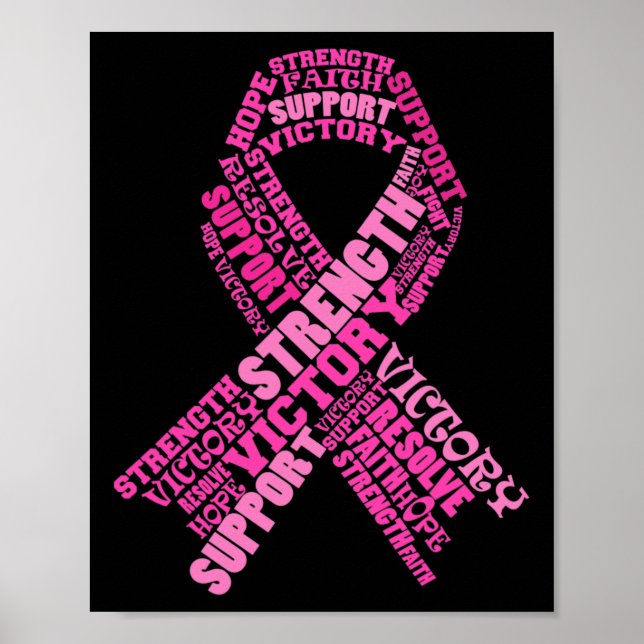 Affiche Pink Ribbon Support Mois de sensibilisation au can (Devant)