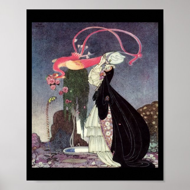 Affiche Pink Roses from a Peacock (Devant)