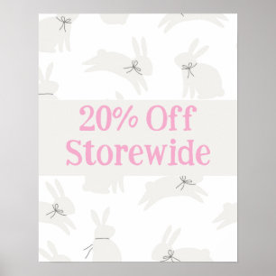 Affiche Pink Sale Signe, 20% De Promo Poster, Vente de Pâq