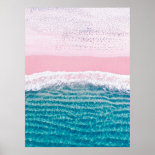 Affiche Pink sand turquoise sea