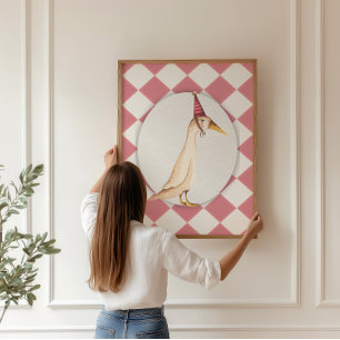 Affiche Pink Sily Goose Nursery Art Imprimer