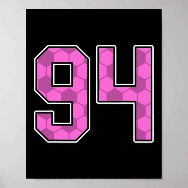 Affiche Pink Soccer Pattern Number 94 Jersey Player Unifor (Devant)