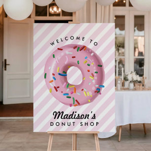 Affiche Pink Sprinkle Donut Birthday Welcome Sign