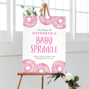 Affiche Pink Sprinkle Donuts Baby Sprinkl Bienvenue