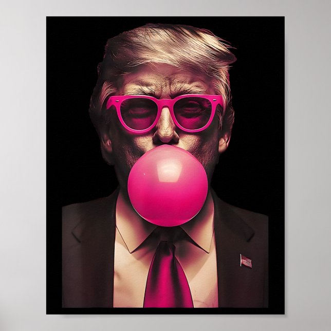 Affiche Pink Sungles Trump Bubble Gum Shirt Vote President (Devant)
