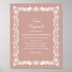 Affiche Pink Talavera Carrelage Temps Capsule Baby Anniver