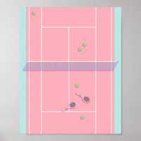 Pink Tennis Court Preppy Joueur de tennis moderne