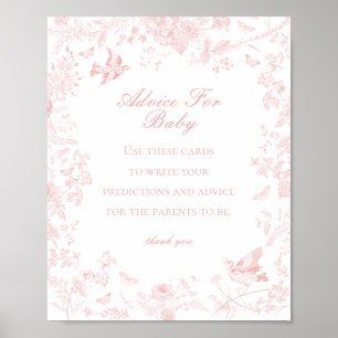 Affiche Pink Toile De Jouy Conseil pour Baby shower Jeu