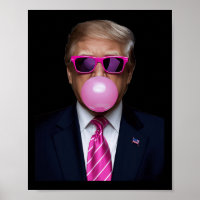 Pink Trump Bubble Gum 2024 Vote Président Funny Cu