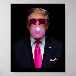 Affiche Pink Trump Bubble Gum Shirt 2024 Vote Président Fu