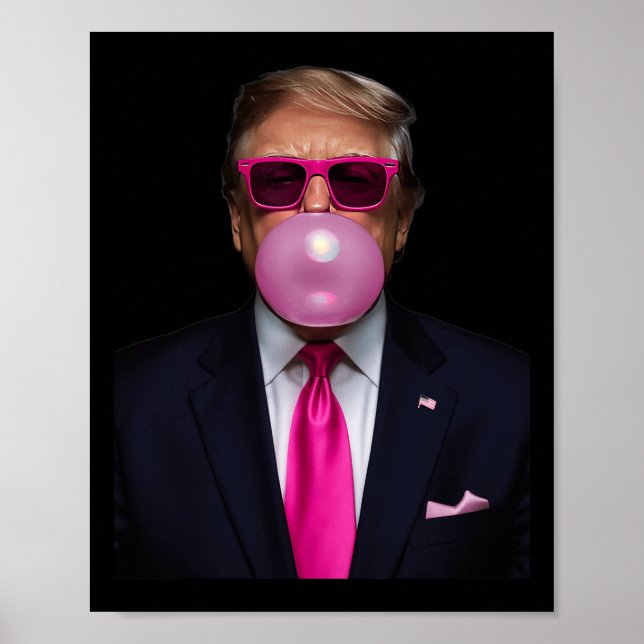 Affiche Pink Trump Bubble Gum Shirt 2024 Vote Président Fu (Devant)
