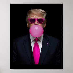 Affiche Pink Trump Bubble Gum Shirt 2024 Vote Président Fu