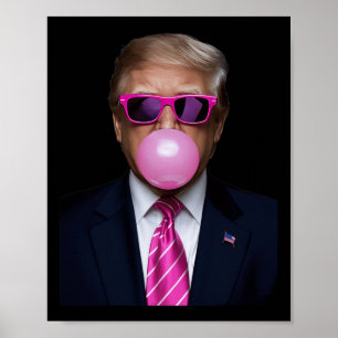 Affiche Pink Trump Bubble Gum Shirt 2024 Vote Président Fu