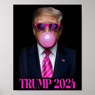 Affiche Pink Trumpbulble Gum 2024 Vote Président Funny Cut