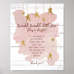 Affiche Pink Twinkle Little Star Gold Diaper Signal