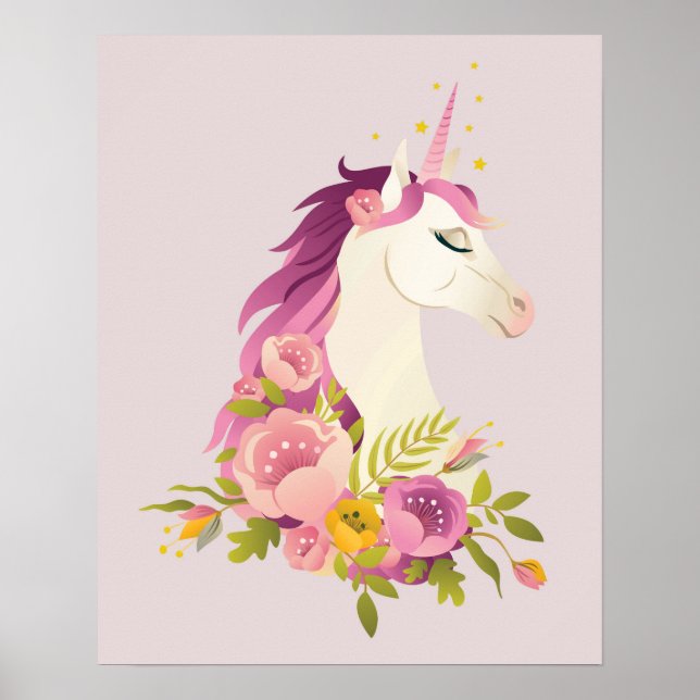 Affiche Pink Unicorn Nursery Art (Devant)