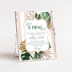 Affiche Pink vert tropical chic ne pas dire jeu de la mari