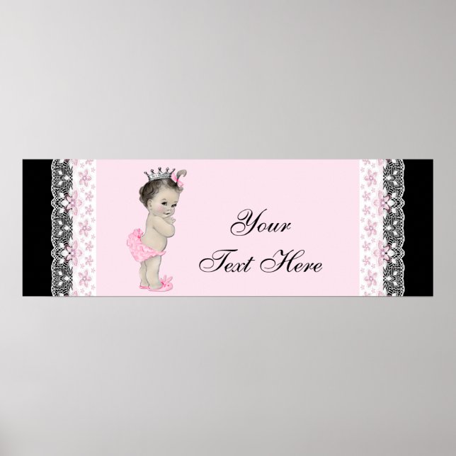 Affiche Pink Vintage Baby Girl Princess (Devant)