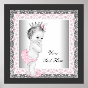 Affiche Pink Vintage Baby Girl Princess