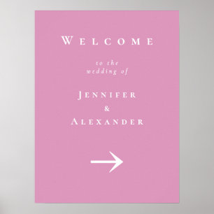 Affiche Pink Welcome to Mariage Sign