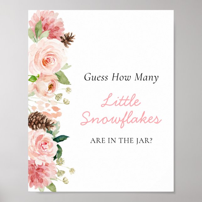 Affiche Pink Winter Devine combien de petits flocons de ne (Devant)