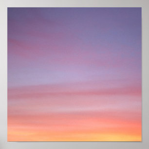 Affiche Pink, yellow, and purple cloudy sky