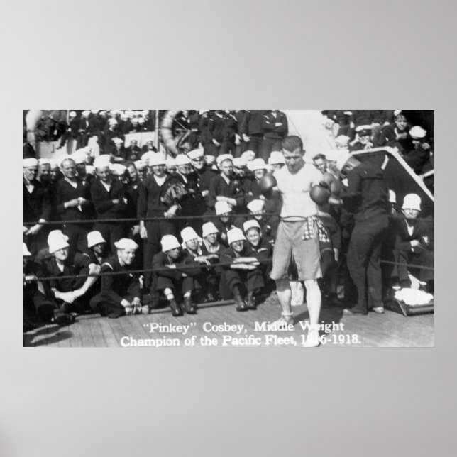 Affiche Pinkey Cosbey Se préparer pour un match de boxe (Devant)