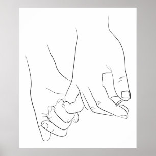 Affiche Pinky Promise Minimal Line Art Cute Simple tendanc