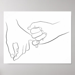 Affiche Pinky Promise Minimal Line Art Cute Simple tendanc