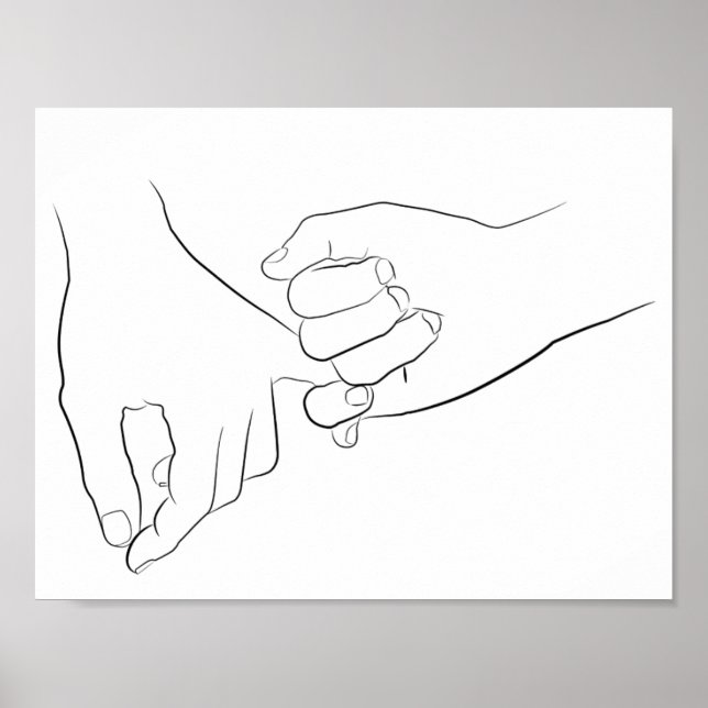 Affiche Pinky Promise Minimal Line Art Cute Simple tendanc (Devant)