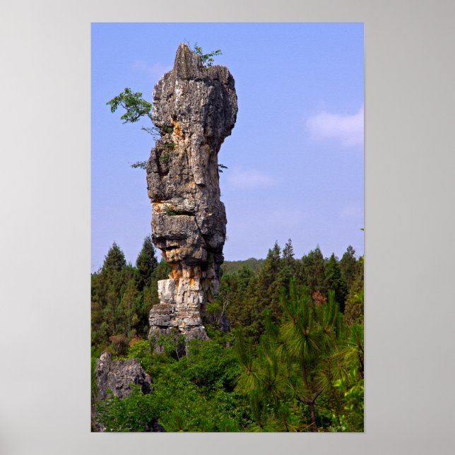 Affiche Pinnacles de Shilin Forêt de pierre - Yunnan,Chine (Devant)