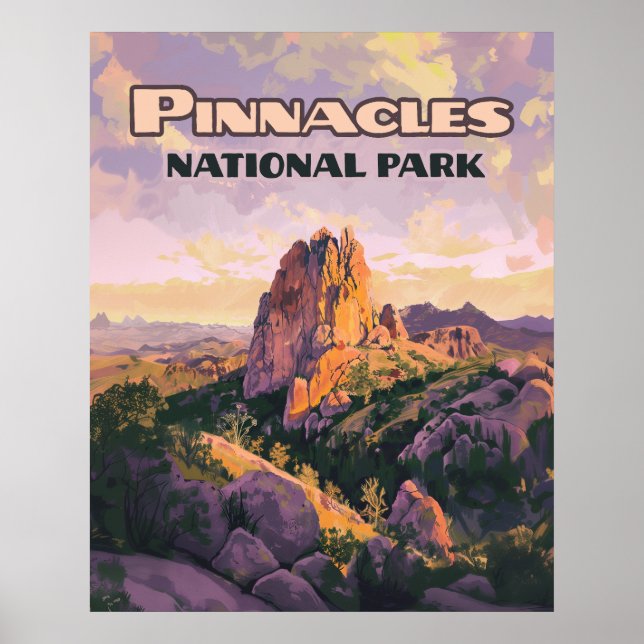 Affiche Pinnacles National Park Buttes Californie (Devant)