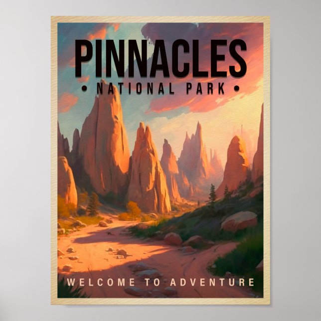 Affiche Pinnacles National Park Californie Vintage (Devant)