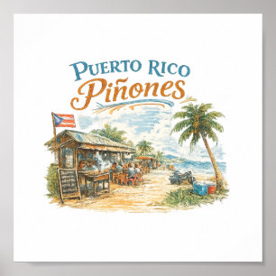 Affiche Piñones Patrimoine Tropical de Porto Rico Art