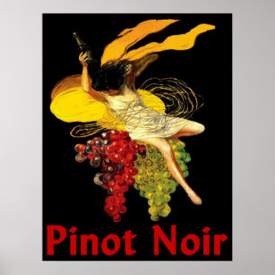 Affiche Pinot noir de femme de vin