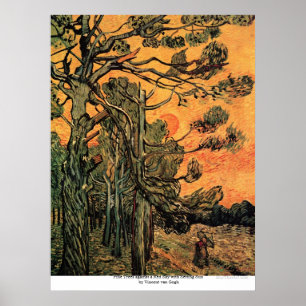 Affiche Pins au coucher du soleil par Vincent van Gogh