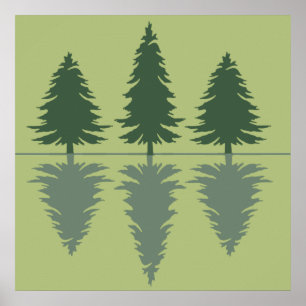 Affiche pins dans la forêt