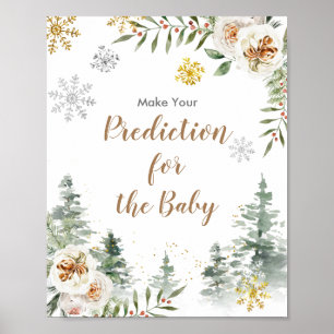 Affiche Pins d'hiver Prédictions florales pour bébé