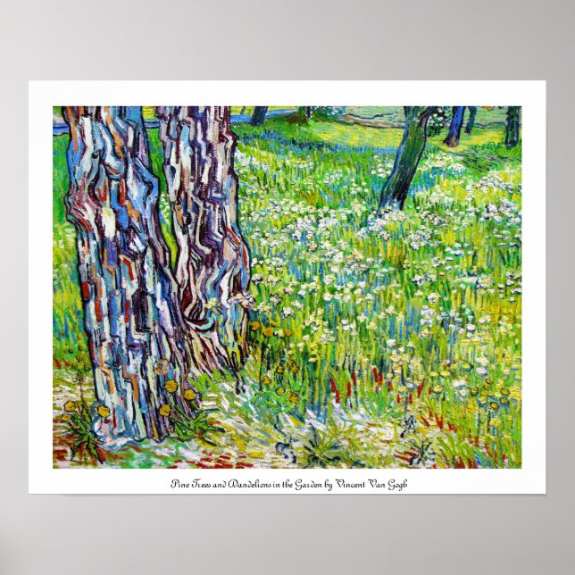 Affiche Pins et Dandelions dans le jardin Van Gogh (Devant)