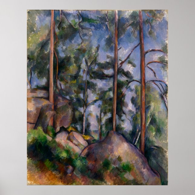 Affiche Pins et rochers (Pins et Rochers) Paul Cézanne (Devant)