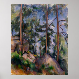 Affiche Pins et roches (goupilles et Rochers) Paul Cézanne