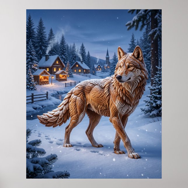Affiche Pins Loup au pain d'épices (Devant)