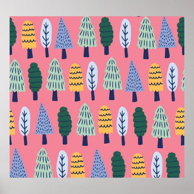 Affiche Pins mignons : motif pour enfants. (Devant)