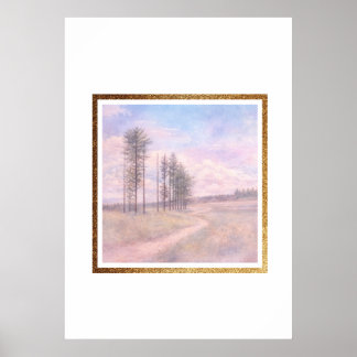 Affiche Pins Murmurants – Paysage pastel