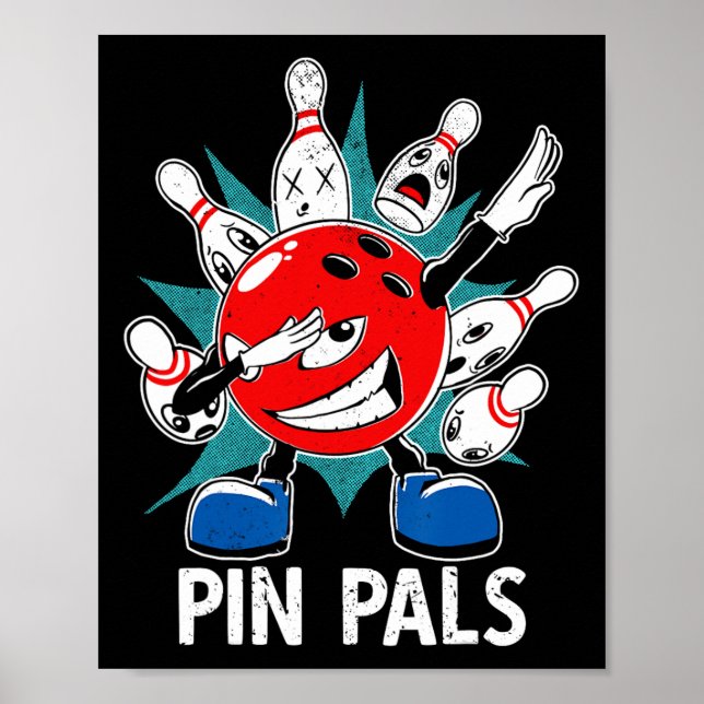 Affiche Pins Pour Bowlers Drôle Bowny Bowling 1 (Devant)